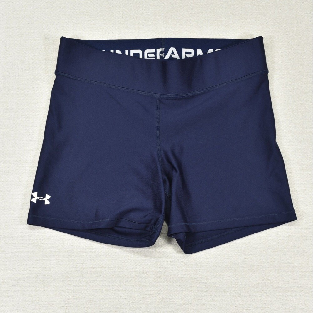Under Armour UA Team Shorty 4 Women's Compression Shorts Navy Stretch Athletic L